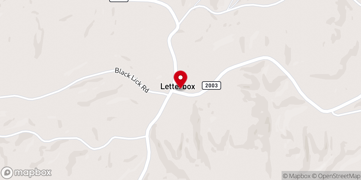 Map showing location of Letterbox Baptist Church