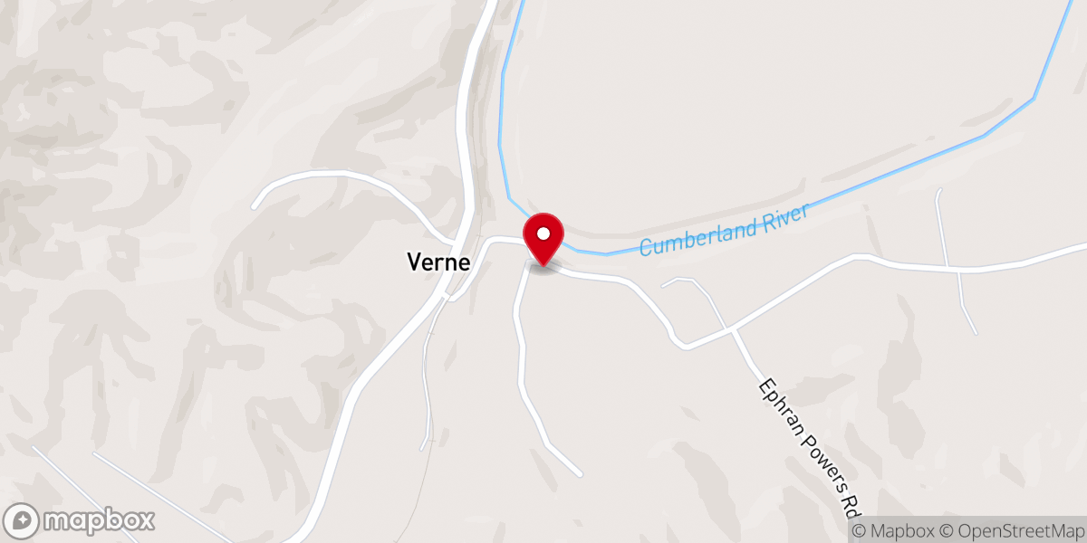 Map showing location of Patterson Creek Baptist Church