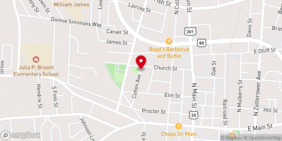 Map showing location of Brannens Chapel Methodist Episcopal Church