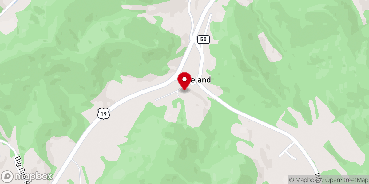 Map showing location of Ireland United Methodist Church