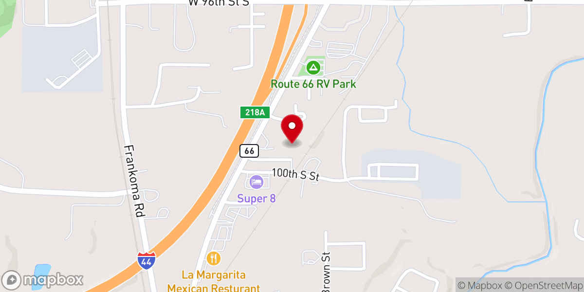 Map showing location of Hope Community Outreach Center of Sapulpa