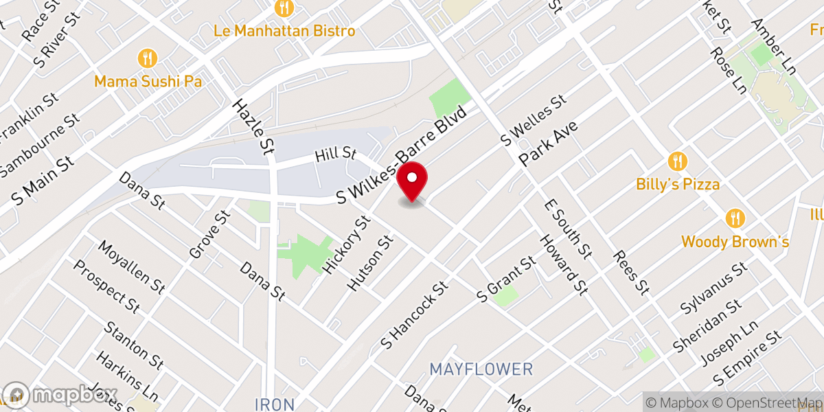 Map showing location of Vida Nueva Church