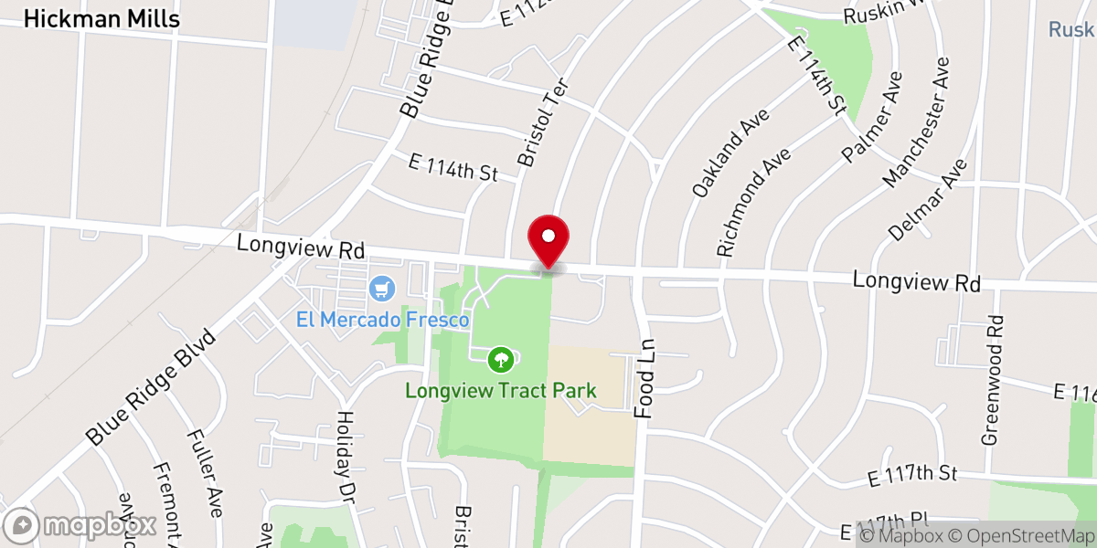 Map showing location of Longview United Methodist Church