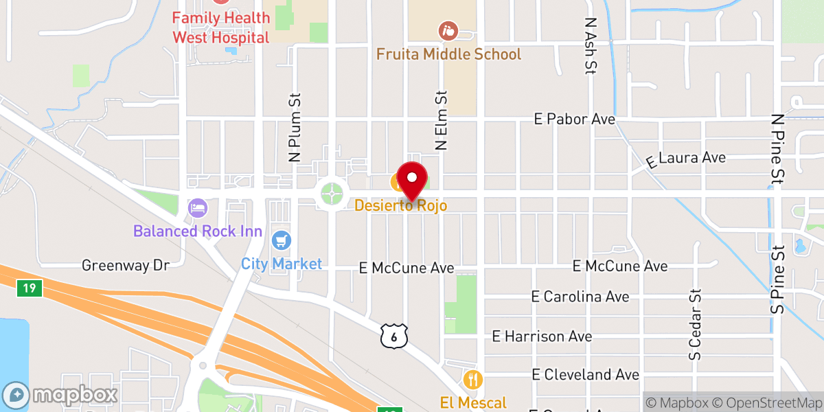 Map showing location of Fruita Assembly of God