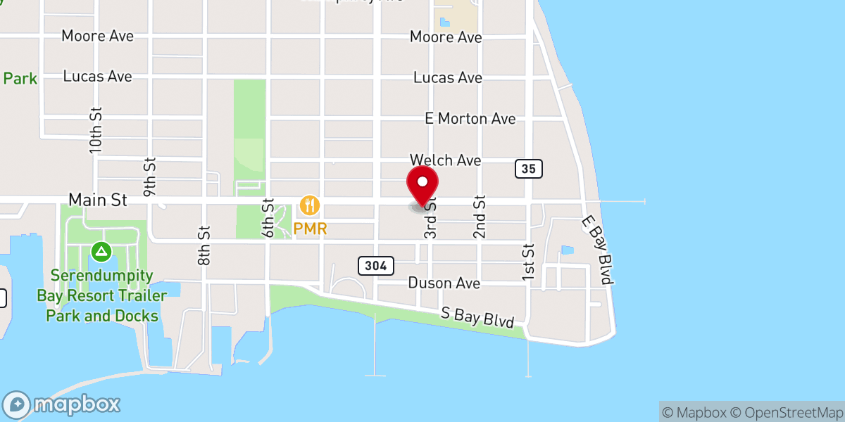 Map showing location of St. John's Episcopal Church