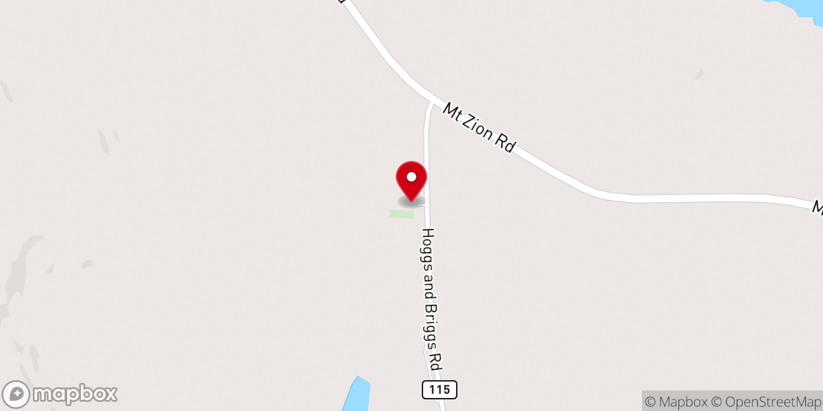 Map showing location of St. Mark Baptist Church