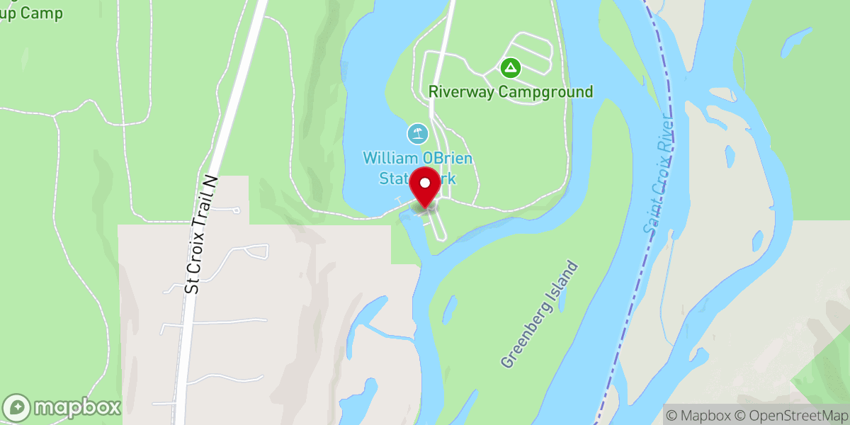 Map showing location of William O’Brien SP St. Croix River Boat Ramp