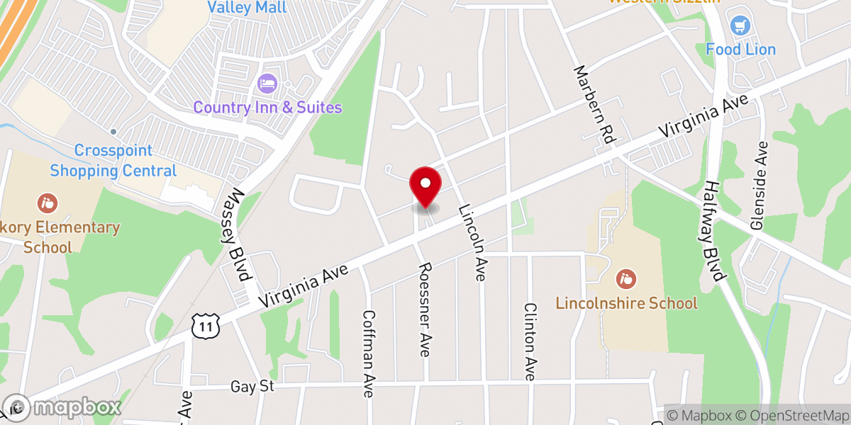 Map showing location of Virginia Avenue Baptist Church