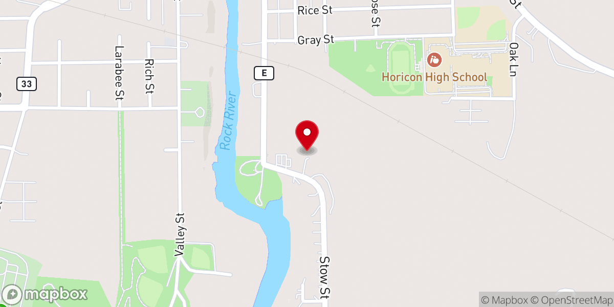Map showing location of First Baptist Church Of Horicon