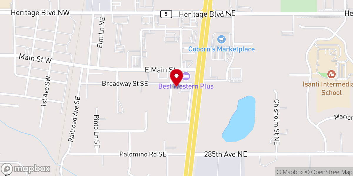 Map showing location of Strike Life Tributes - Isanti