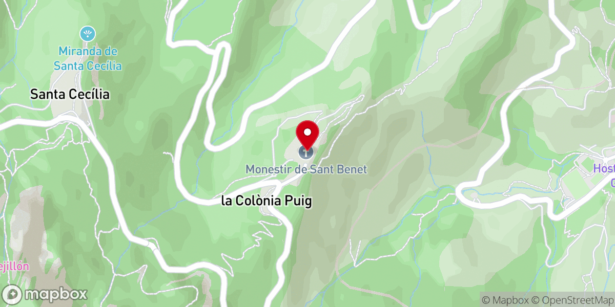 Map showing location of Sant Benet de Montserrat