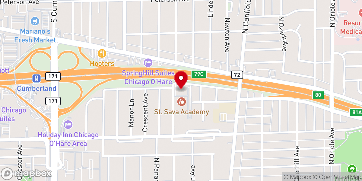 Map showing location of Holy Resurrection Serbian Orthodox Cathedral