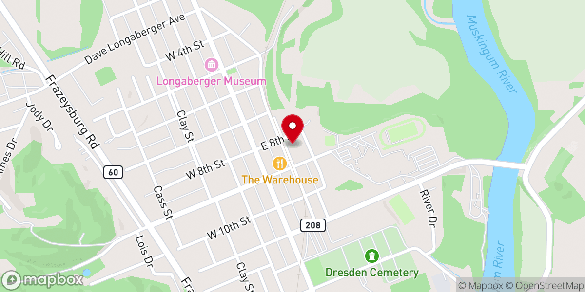 Map showing location of First Presbyterian Church