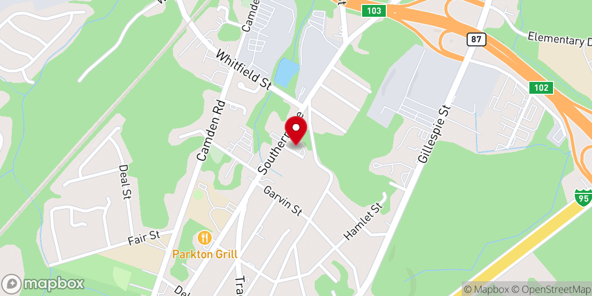 Map showing location of Massey Hill Baptist Church