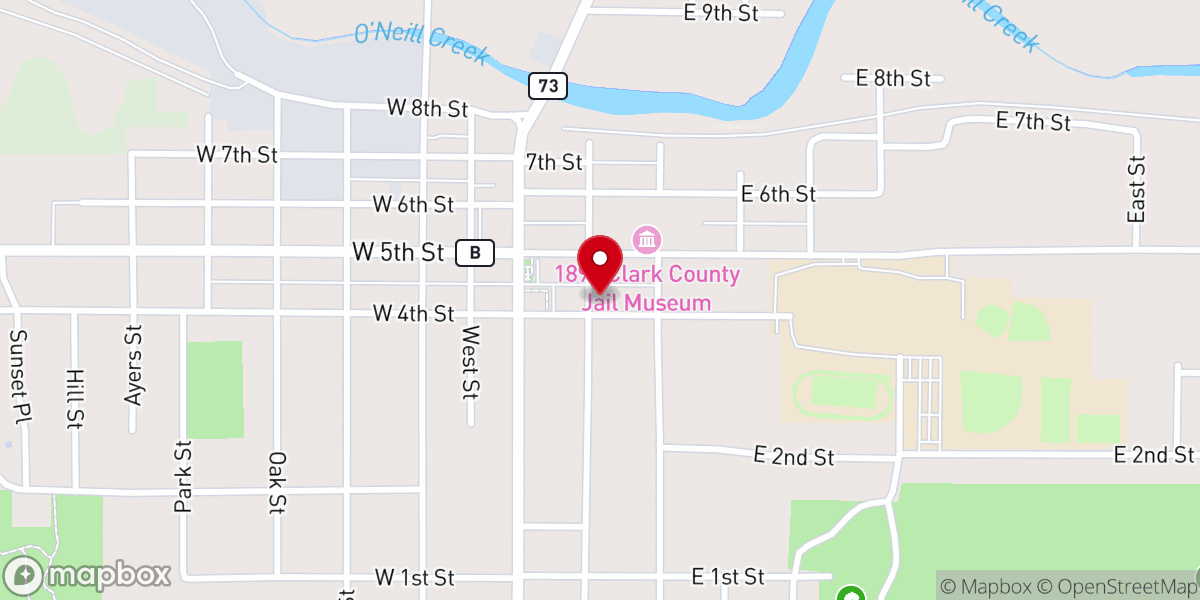 Map showing location of Clark County Art Center