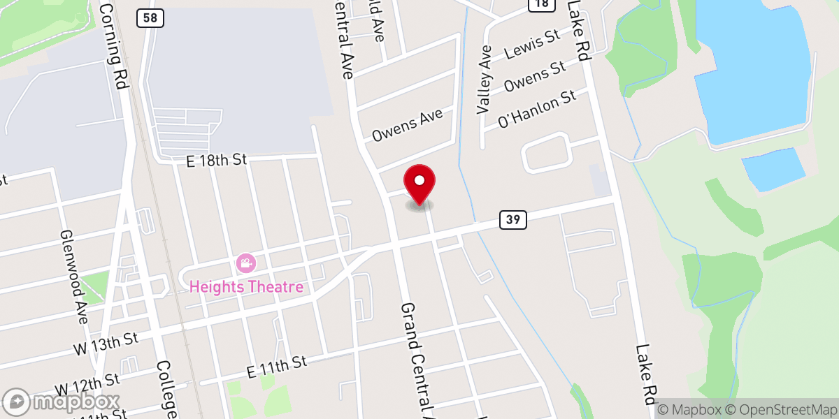 Map showing location of Glad Tydings Church