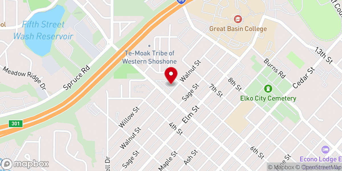 Map showing location of Calvary Baptist Church