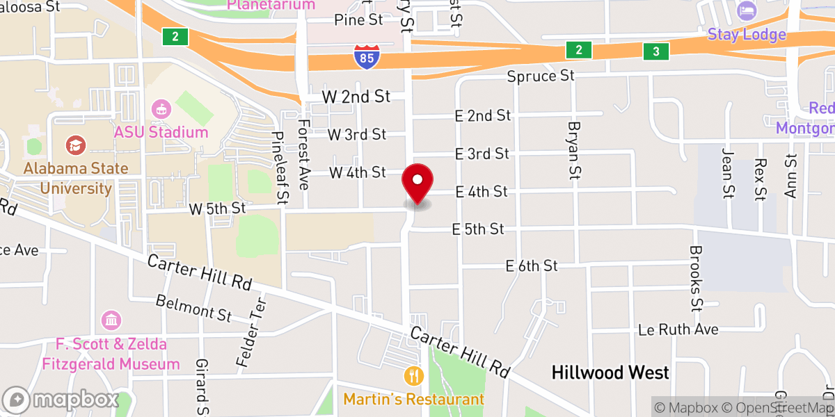 Map showing location of Forest Park Baptist Church