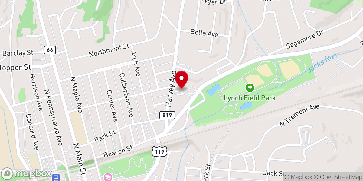 Map showing location of Reclamation Church Greensburg