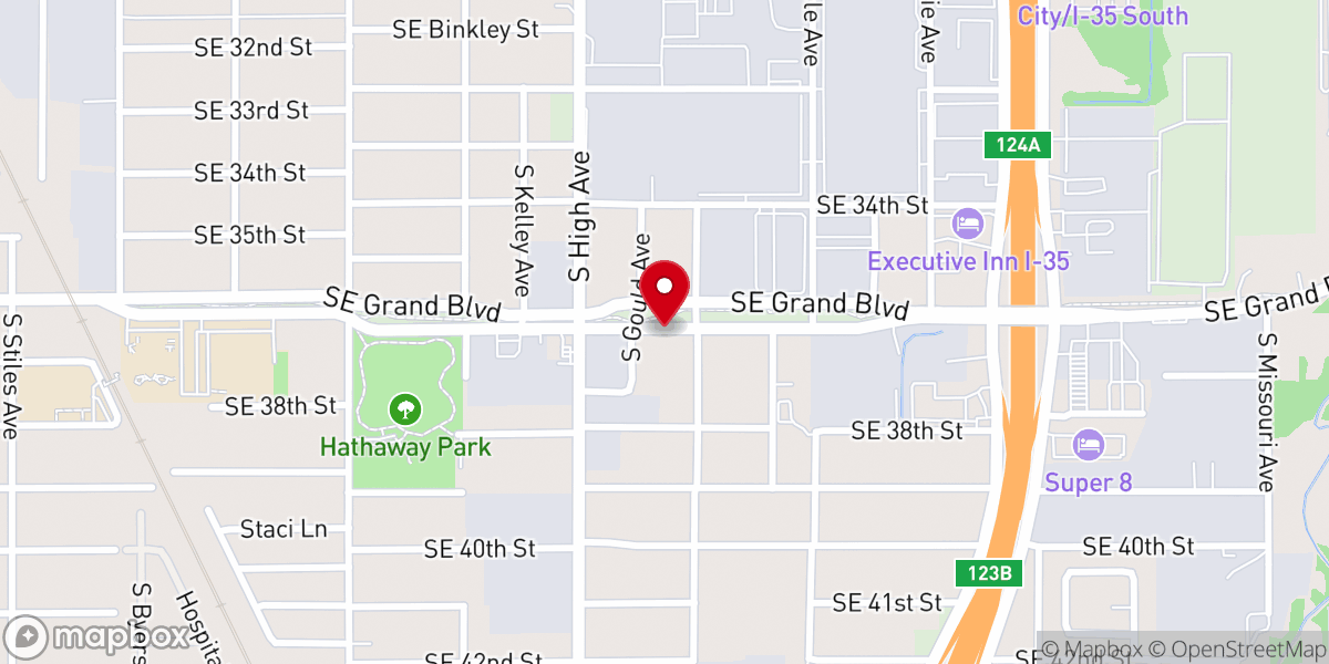 Map showing location of Grand Boulevard Baptist Church