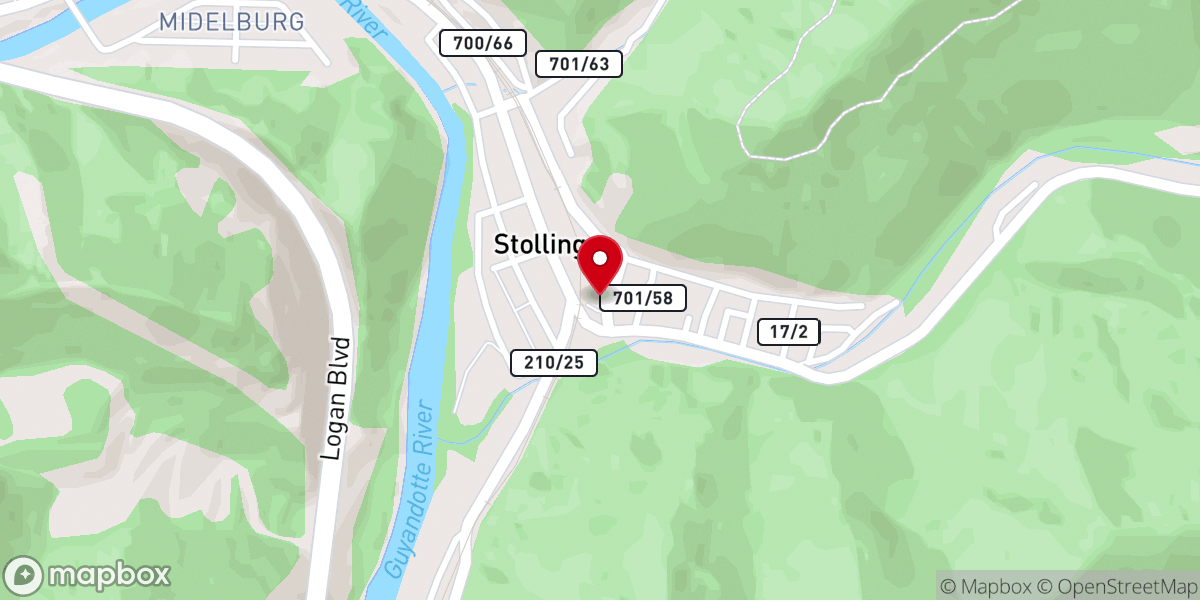 Map showing location of Apostolic Faith Church