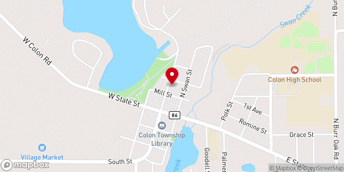 Map showing location of Colon United Methodist Church