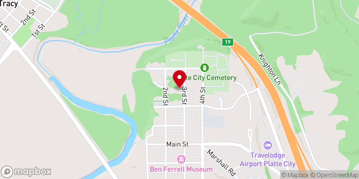 Map showing location of Second Baptist Church
