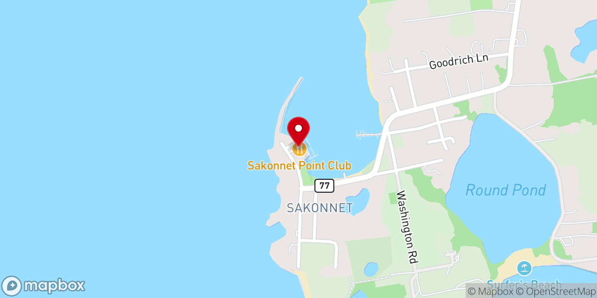 Map showing location of Sakonnet Point Club