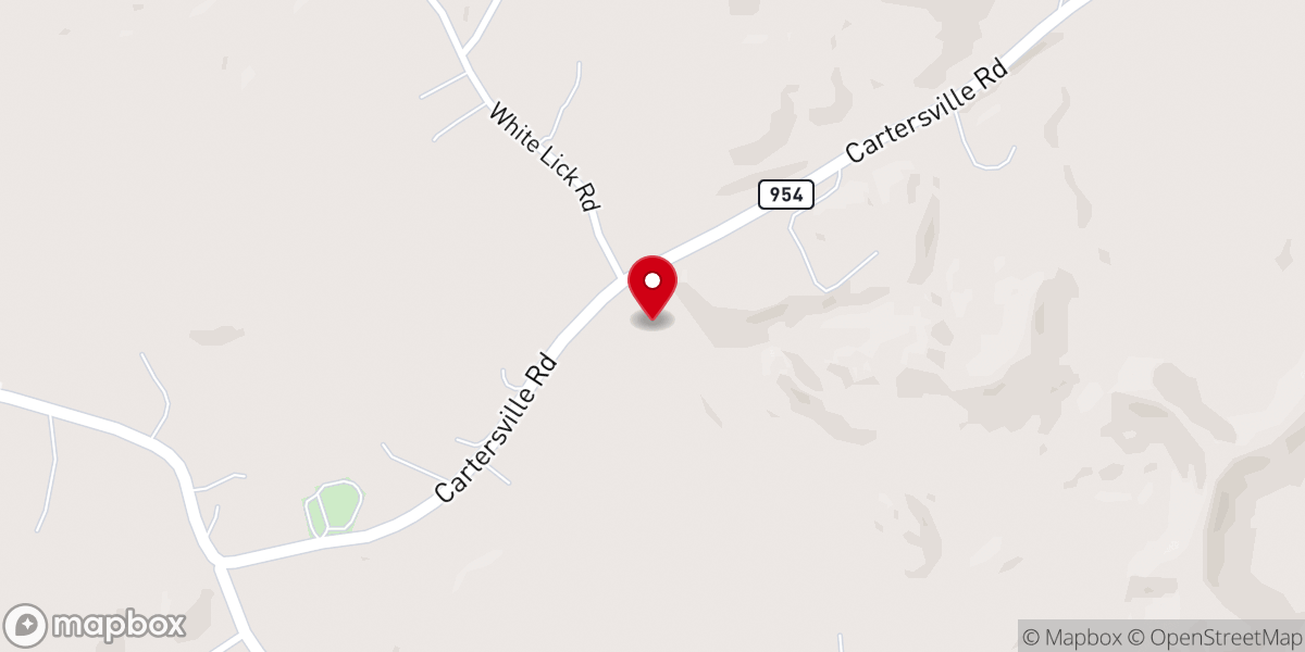 Map showing location of White Lick Baptist Church