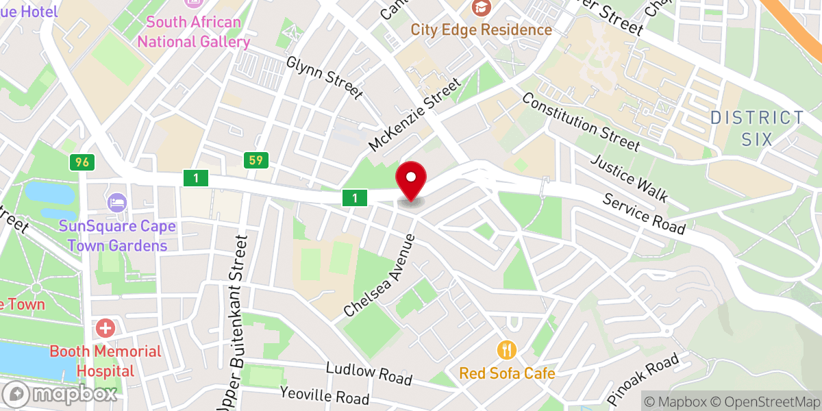 Map showing location of AGS / AFM Cape Town