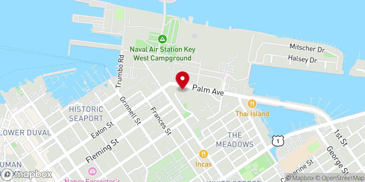 Map showing location of Southernmost Weddings Key West