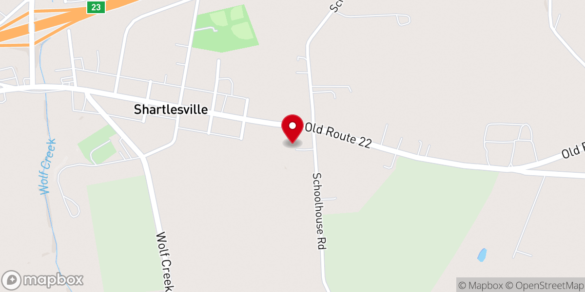 Map showing location of Shalom Bible Fellowship