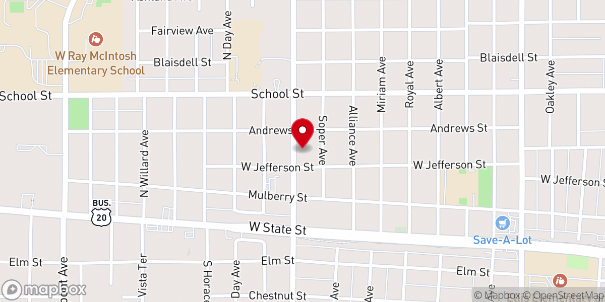 Map showing location of Emanuel Church of God in Christ