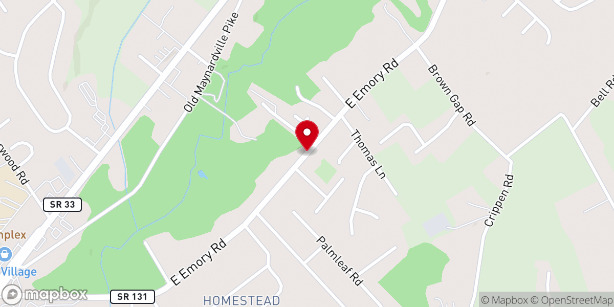 Map showing location of Embry Pike Church