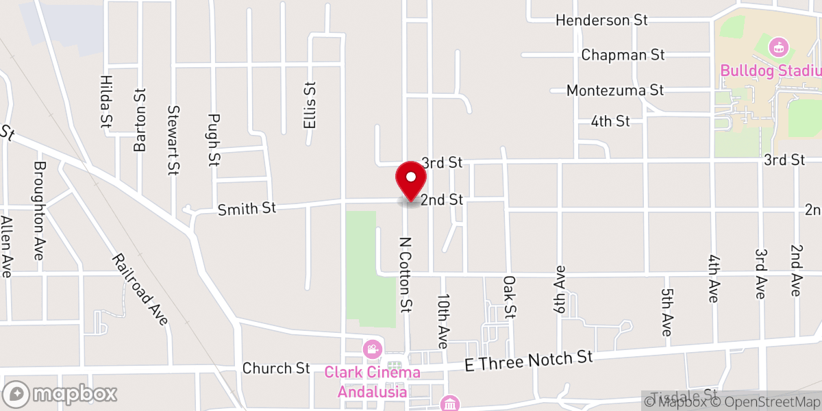 Map showing location of Church of God In Christ