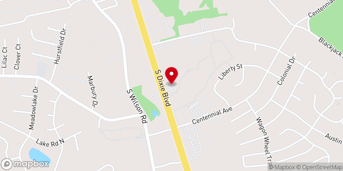Map showing location of Hardin County Church of Christ
