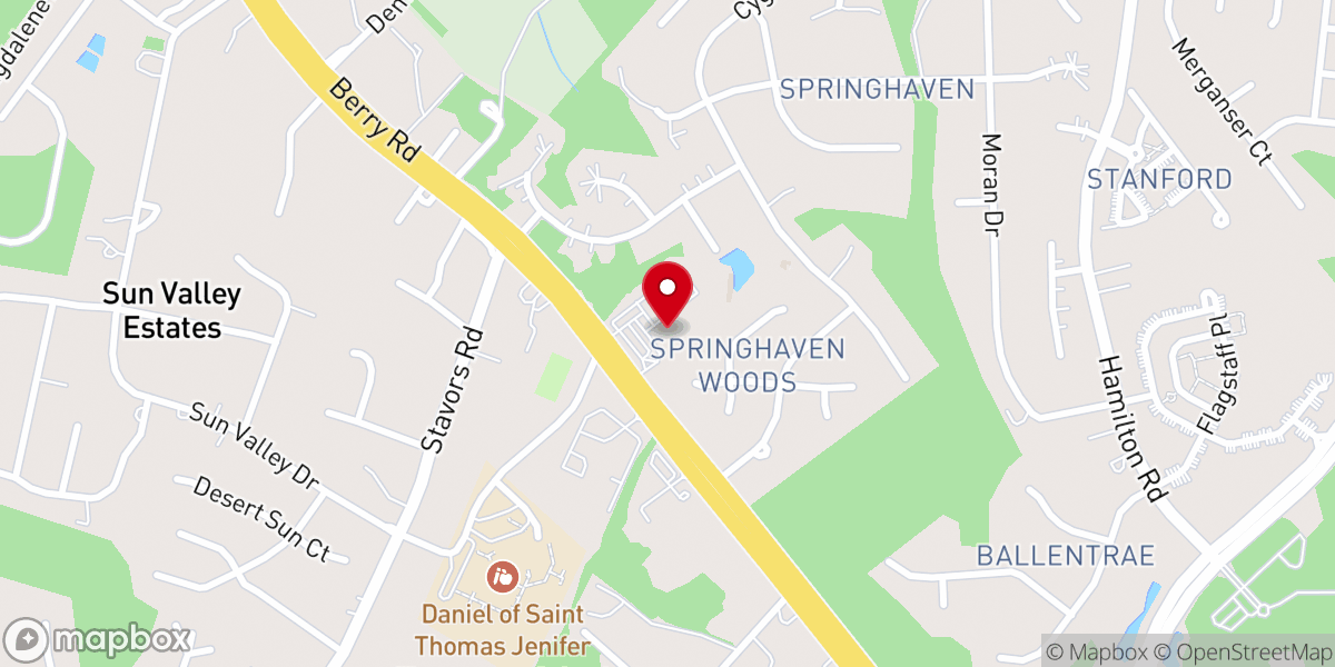 Map showing location of Calvary Gospel Church