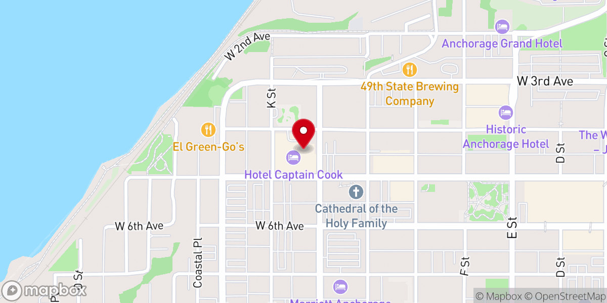 Map showing location of Calvary Chapel South Anchorage