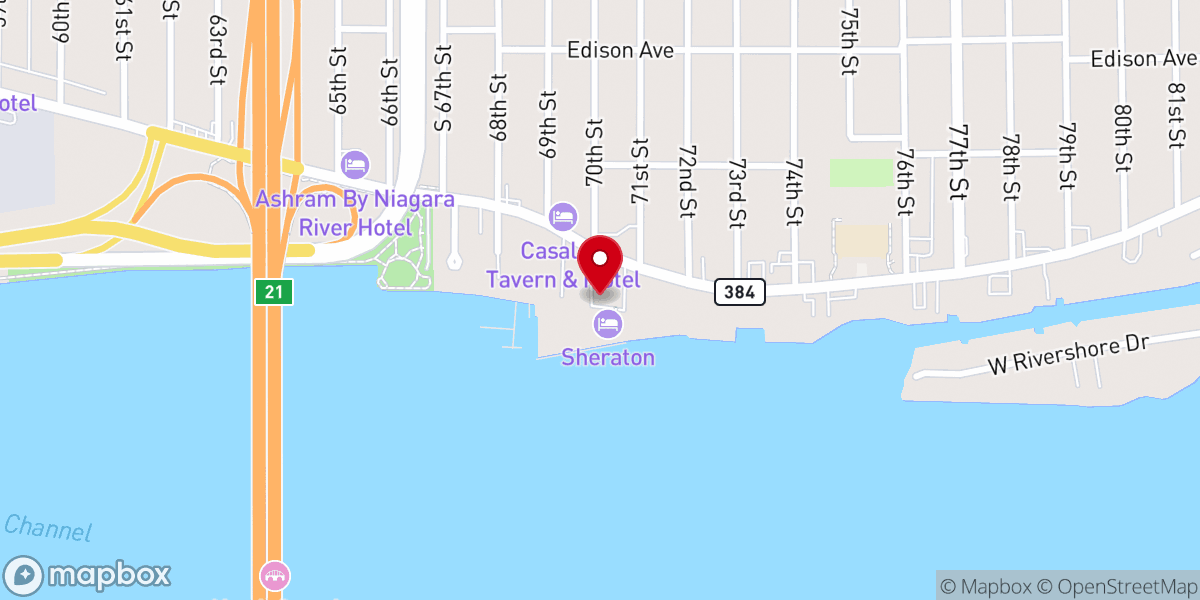 Map showing location of Niagara Falls Vineyard Christian Fellowship
