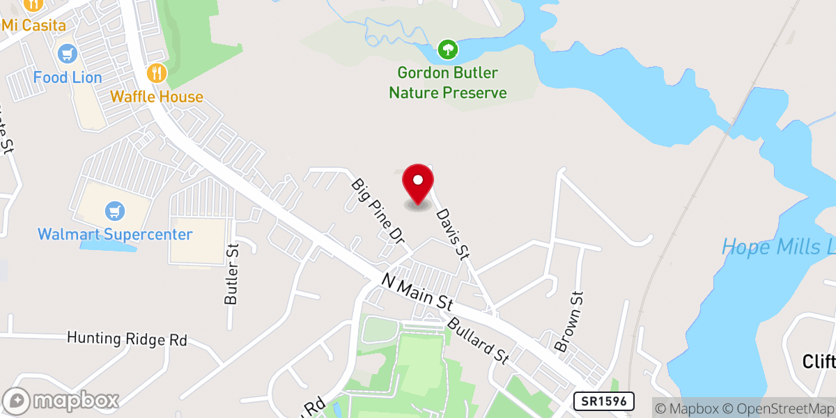 Map showing location of Friendship Baptist Church