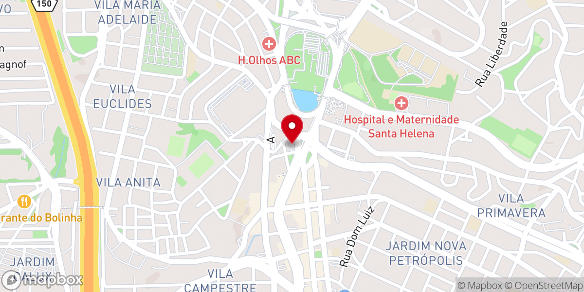Map showing location of Igreja Batista da Lagoinha São Bernardo do Campo