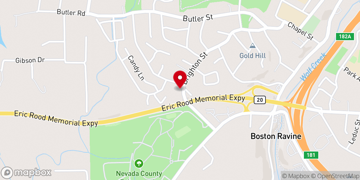 Map showing location of Whispering Pines Church