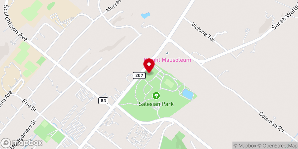 Map showing location of Salesian Park