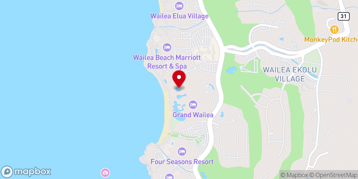 Map showing location of North Hawaiian Garden Wailea Seaside Chapel