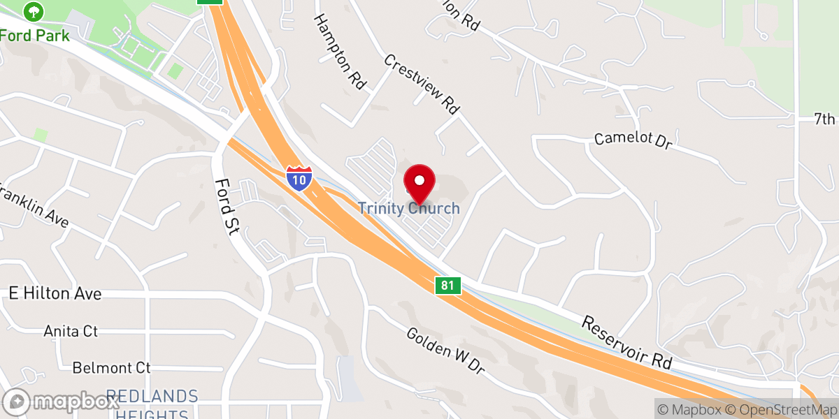 Map showing location of Trinity Church