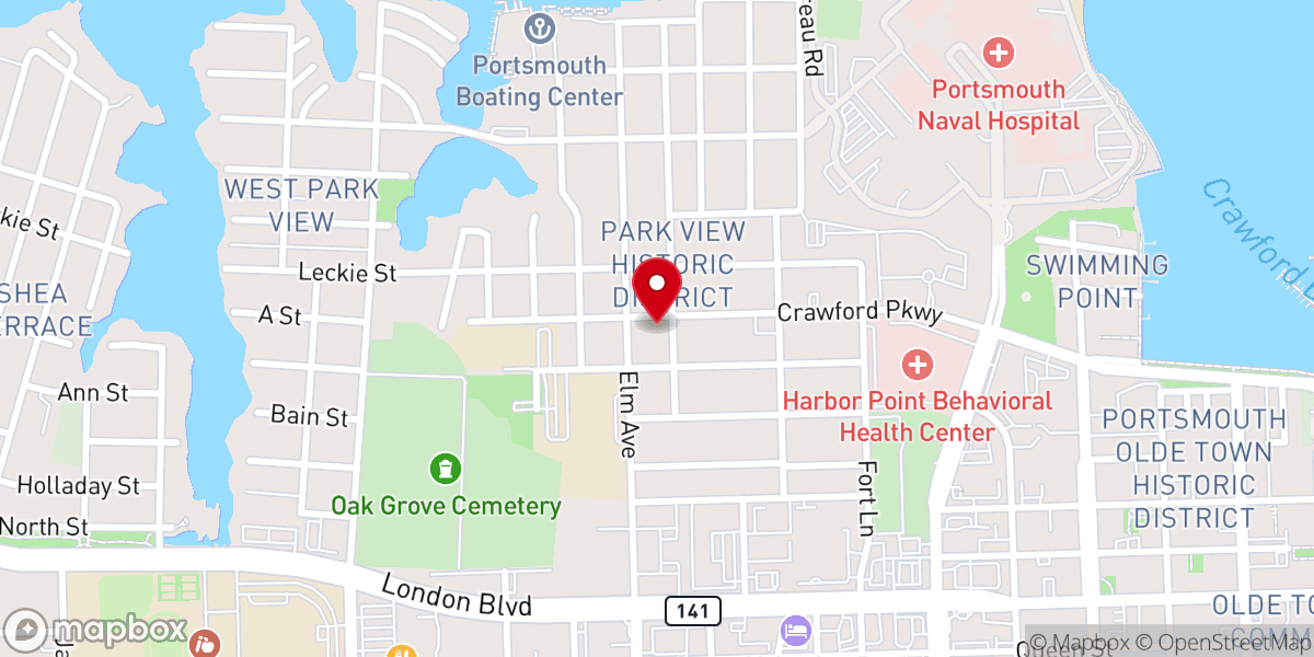 Map showing location of Park View Methodist Episcopal Church