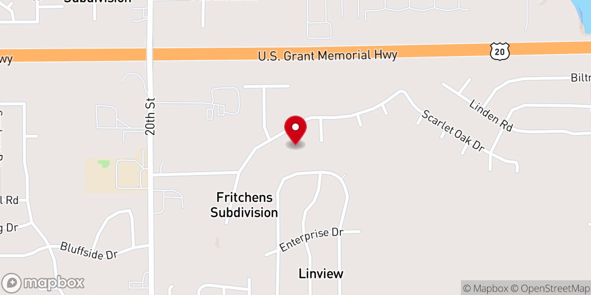 Map showing location of Phantom Regiment Alumni Association Charitable Fund