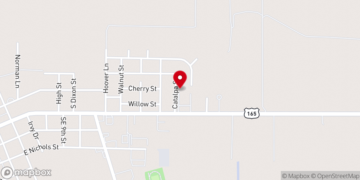 Map showing location of Land Mark Baptist Church