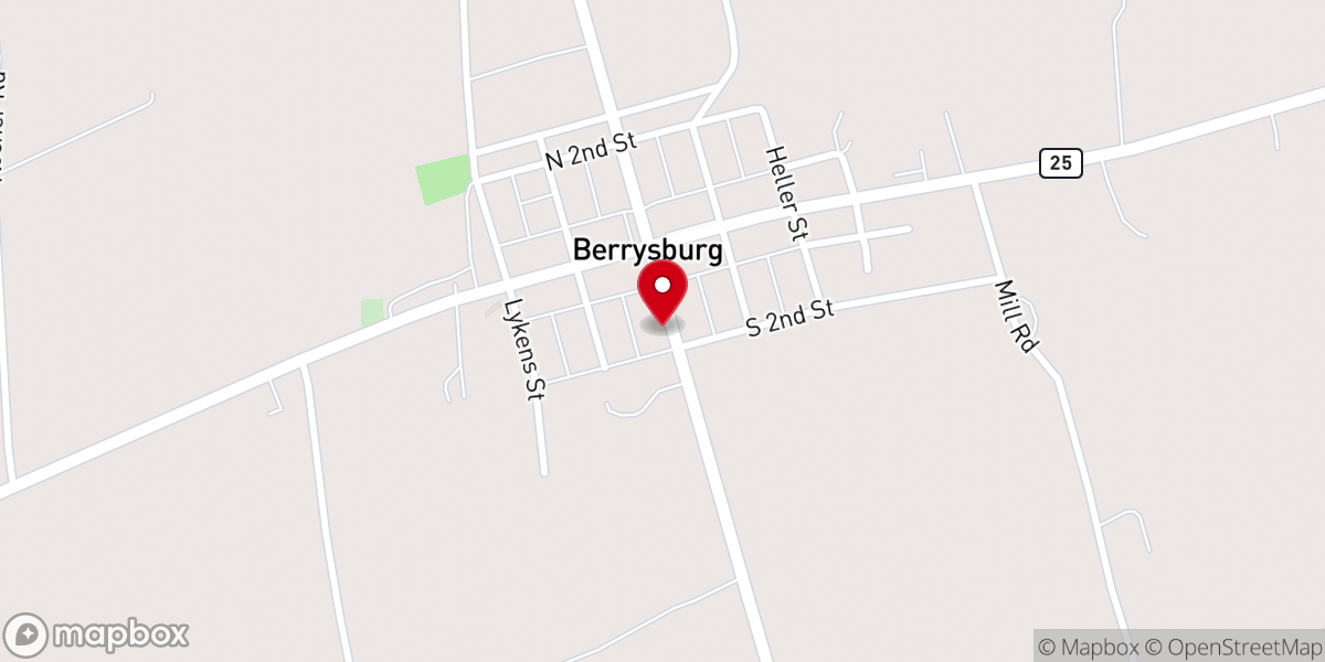 Map showing location of Victory Mennonite Chapel