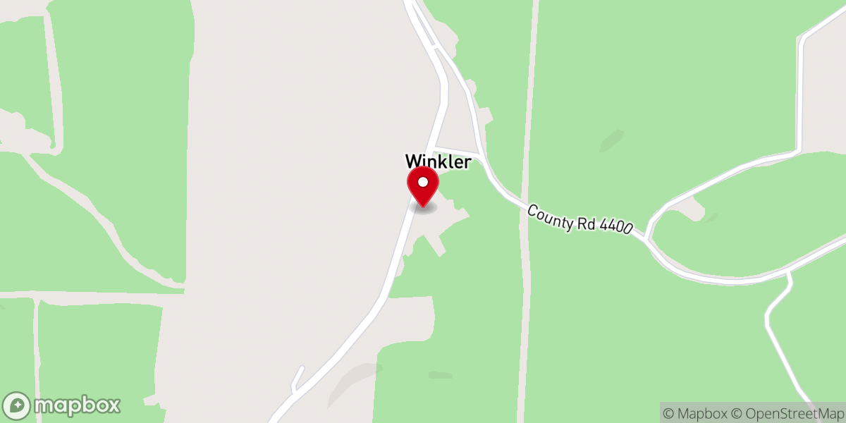 Map showing location of Winkler Baptist Church